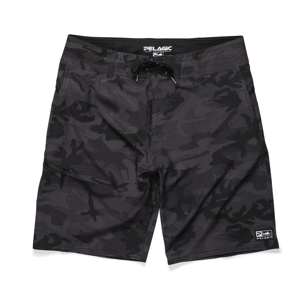 Sharkskin Elite Boardshort Fish Camo Black 1