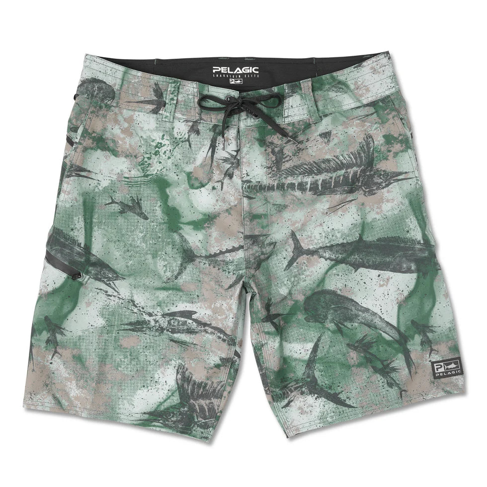 Sharkskin Elite Boardshort Open Seas Green 1