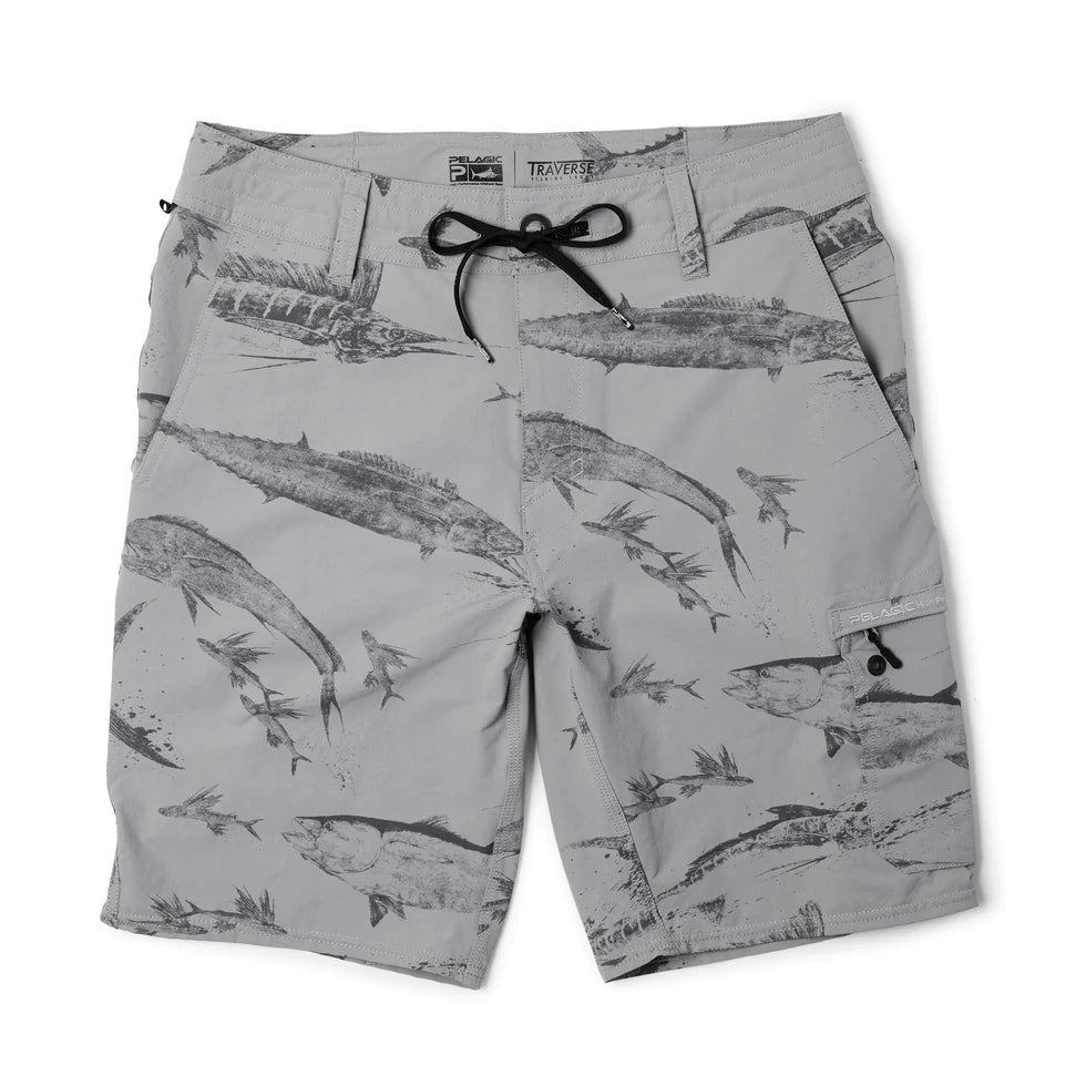 Traverse Boardshort Gyotaku Grey 1