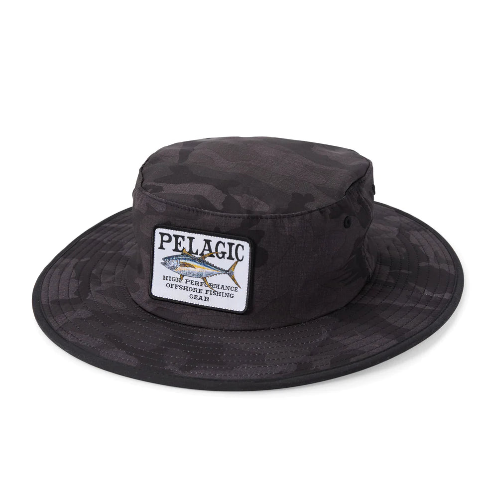 Sunsetter Pro Hat Fish Camo Black – Pelagic Gear Africa®