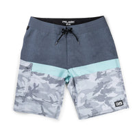 Blue Water Boardshort Fish Camo Stacked Light Grey 1