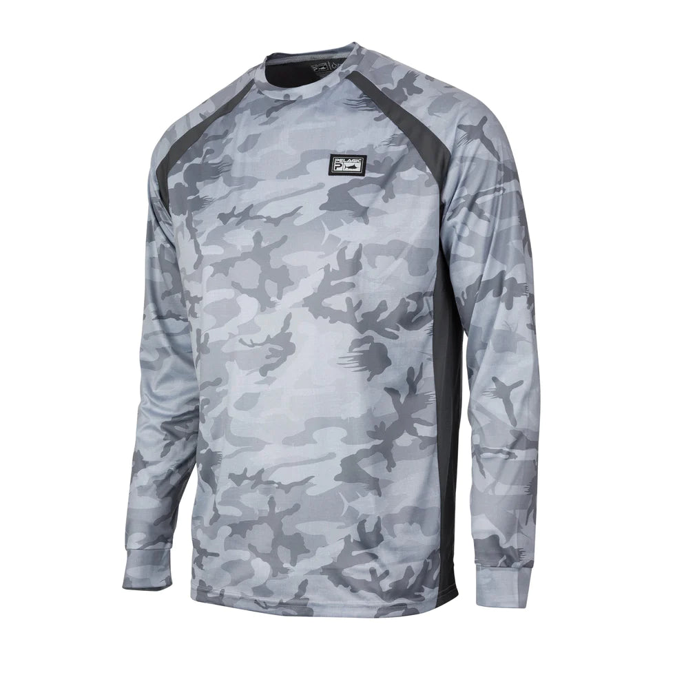 Vaportek Performance L/S Fish Camo Light Grey 1